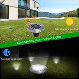 4/8/12/24 Pcs White Light LED Solar Lights Ground Floor Decking Patio Outdoor Garden Path Disk Lamp