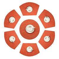 Set of 7 Placemats Coasters for Dining Table Orange