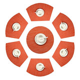 Set of 7 Placemats Coasters for Dining Table Orange