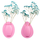 2Pcs 18.5 x 14cm Silicone Sticky Small Vases -Pink