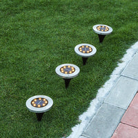 4/8/12/24 Pcs YellowLight LED Solar Lights Ground Floor Decking Patio Outdoor Garden Path Disk Lamp