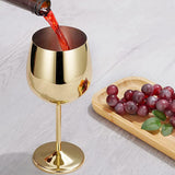 Stainless Steel Stemmed Wine Glasses Shatter Proof Unbreakable Wine Goblet-Gold