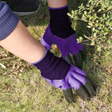 Latex Gardening Gloves With Claws-Purple