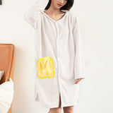 Surfing Wearable Bath Towel Bath Robe with Hood White