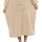 Bath Towel with Hood Wearable Bath Towel Bath Robe for Women Beige