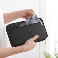 Multifunctional Travel Passport Bag-Black