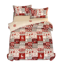 3pcs Christmas Quilt Duvet Cover Single Size Bedding Set-Style 1