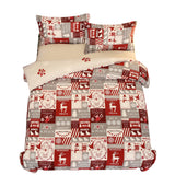 3pcs Christmas Quilt Duvet Cover Single Size Bedding Set-Style 1