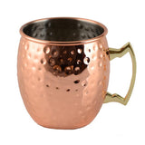 2 X Hammered Moscow Mule Stainless Steel Copper Finished Mugs Ice Drinking Cups