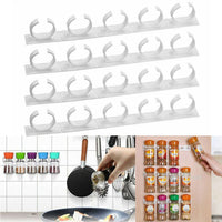 4pcs Spice Clips Organizer Adhesive Spice Bottle Storage Shelf Clip Rack Cabinet Door Spice Clips