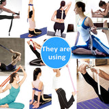 2Pcs Yoga Stretch Strap Resistance Bands Power Heavy Strength Exercise