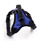 Adjustable Extra Large Dog Harness Reflective Breathable Pet Vest-Blue