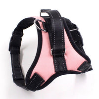 Adjustable Extra Large Dog Harness Reflective Breathable Pet Vest-Pink