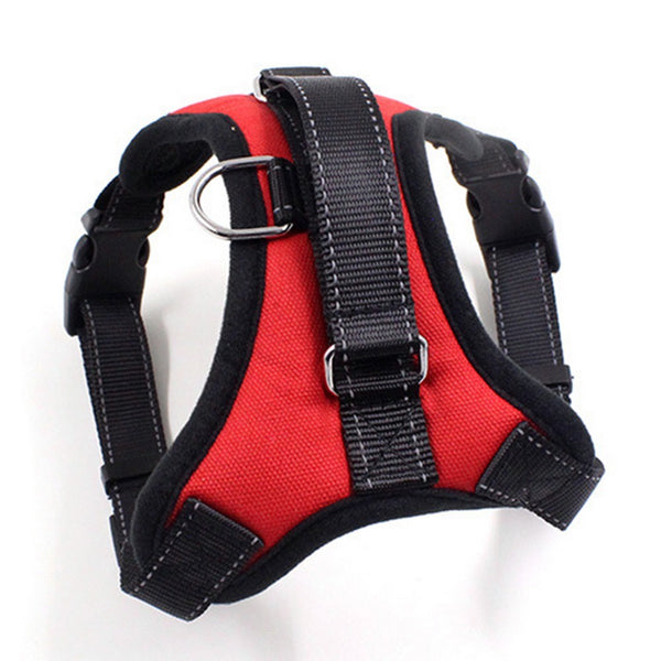 Adjustable Extra Large Dog Harness Reflective Breathable Pet Vest-Red