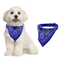 Adjustable Pet Dog Cat Puppy Neck Collar with Scarf Bandana-Blue