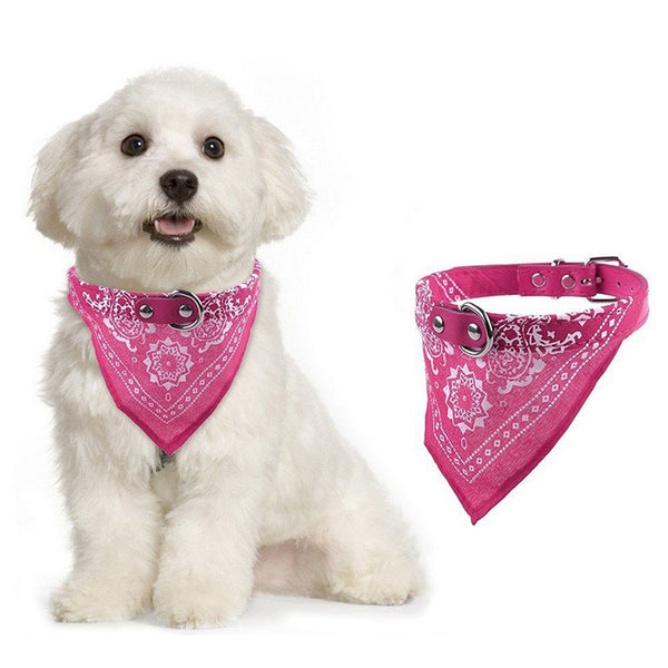 Adjustable Pet Dog Cat Puppy Neck Collar with Scarf Bandana-Pink