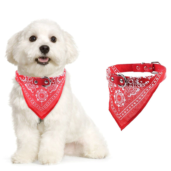 Adjustable Pet Dog Cat Puppy Neck Collar with Scarf Bandana-Red