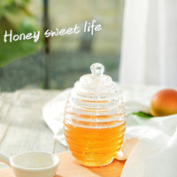 FancyGrab Food Grade Plastic Honey Pot with Dipper and Lid