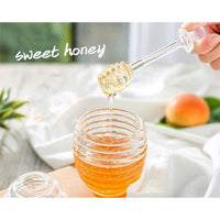 FancyGrab Food Grade Plastic Honey Pot with Dipper and Lid