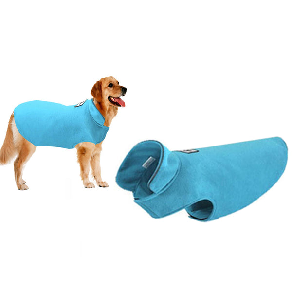 Pet Dog Warm Coat Fleece Jacket Jumper Sweater Winter Clothes-Blue