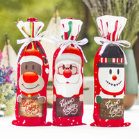 3Pcs Christmas Wine Bottle Champagne Cover Wrap Sleeve Bags Xmas Decor