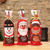 3Pcs Christmas Wine Bottle Champagne Cover Wrap Sleeve Bags Xmas Decor