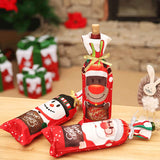 3Pcs Christmas Wine Bottle Champagne Cover Wrap Sleeve Bags Xmas Decor