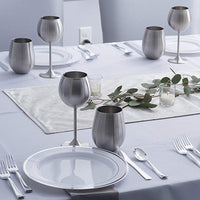 Stainless Steel Stemmed Wine Glass