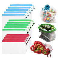 15Pcs or 30Pcs Reusable Mesh Shopping Bags Set Premium Eco-Friendly Organic Natural Cotton Grocery Mesh Vegetable Fruit Storage Pouch, 3 sizes