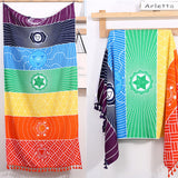 Microfiber Beach Towel Blanket Tassels Wall Hanging Decoration Rainbow Colors Soft Beach Towel