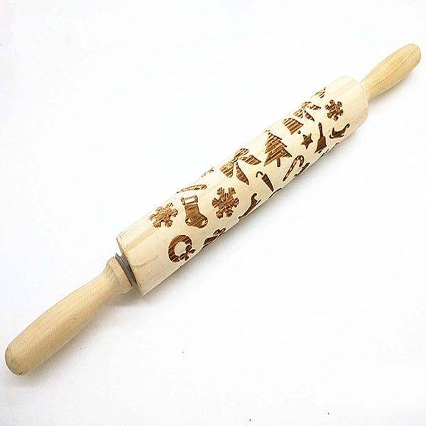 43cm Christmas Embossed Rolling Pin