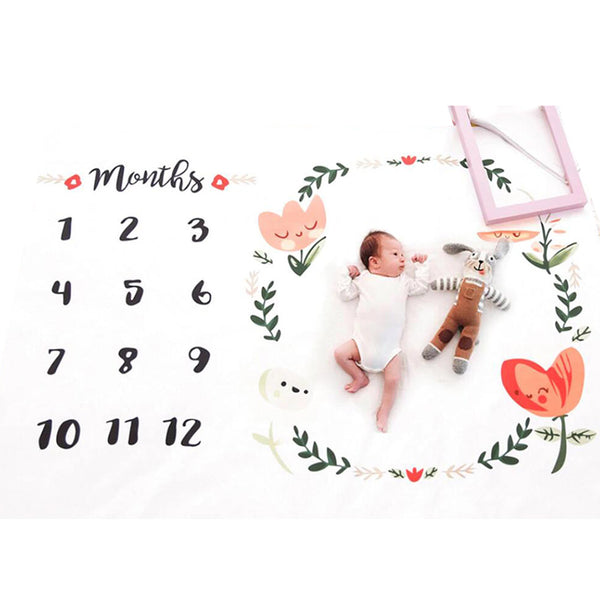 Baby Photography Blanket Baby Monthly Milestone Blanket Soft Newborn Baby Blanket Swaddle Wrap