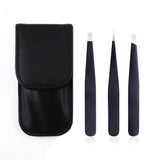 3Pcs Stainless Steel Eyebrow Tweezers Set