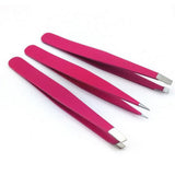 3Pcs Stainless Steel Eyebrow Tweezers Set