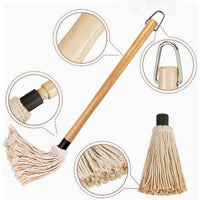 Wooden Handle BBQ Basting Mop Set