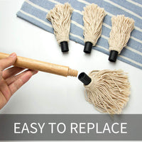 Wooden Handle BBQ Basting Mop Set