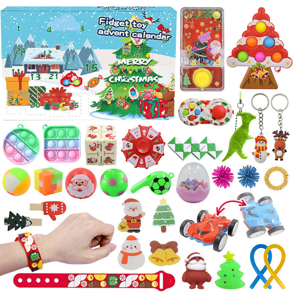 Fidget Calendar Advent Toy Christmas Toys Xmas Pop Simple Dimple Toy Gift Set-Style 2