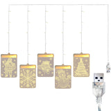 5-Piece Set 3D Christmas Window Hanging LED Lights