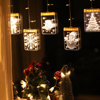 5-Piece Set 3D Christmas Window Hanging LED Lights