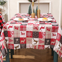 Christmas Tablecloth Rectangle Table Cover Cloth Xmas Dinner Party Decor Style 1