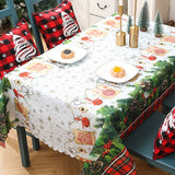 Christmas Tablecloth Rectangle Table Cover Cloth Xmas Dinner Party Decor Style 2