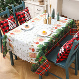 Christmas Tablecloth Rectangle Table Cover Cloth Xmas Dinner Party Decor Style 2