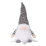 Christmas Gnome Santa with LED Light Plush Doll Ornament Tree Xmas Decor Grey