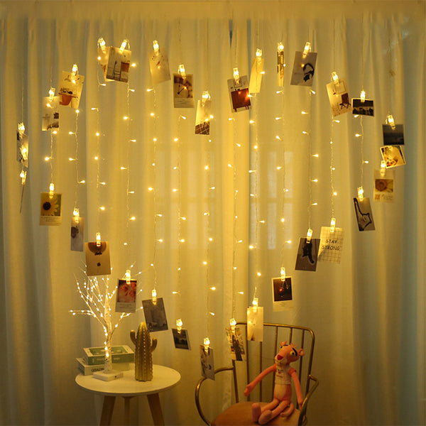 LED Hanging Picture Photo Peg Clip Fairy String Lights Wedding Home Decor