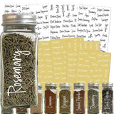 8 Sheets Kitchen Spice Herb Storage Jar Labels Stickers