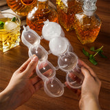 Set of 2 Pack 4 Holes Ice Ball Maker Cube Tray Whiskey Round Mould