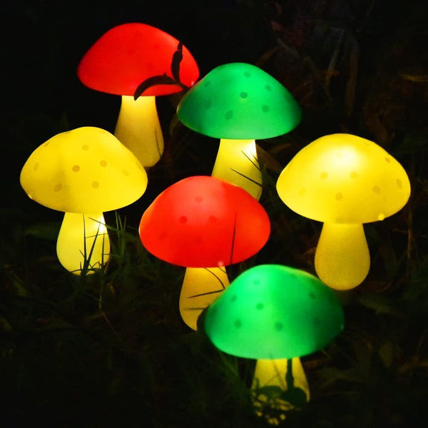 Solar Powered LED Mushroom Fairy String Light