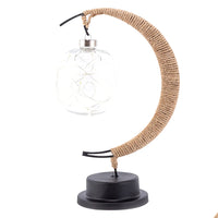 LED Table Lamp Hemp Rope Moon Desk Night Lamp-Warm White