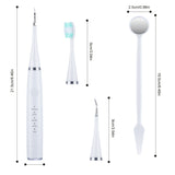 Sonic Electric Scaler Tartar Plaque Stain Remover Teeth Whitening Cleaner White