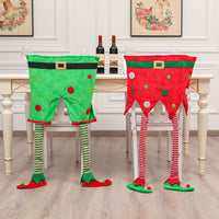 Christmas Back Chair Covers Xmas Elf Long Leg Seat Covers